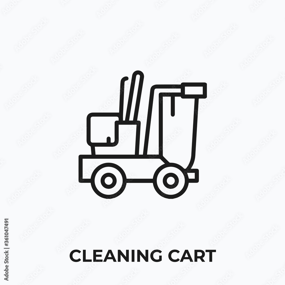 cleaning cart icon vector. cleaning cart sign symbol for your design cleaning cart icon vector. cleaning cart sign symbol for your design