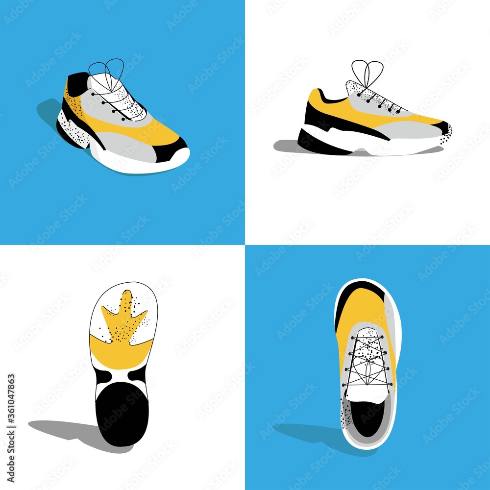 Sneaker Shoe Design Vector Flat Isolated Illustration Stock Illustration -  Download Image Now - iStock