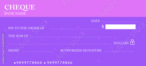 Bank check Guilloche pattern with abstract line watermark. Vector blank