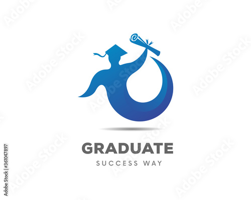 Circle spirit people success diploma course logo symbol design illustration