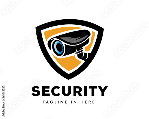 Security camera protection logo symbol design illustration