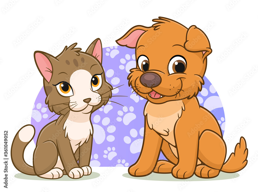 Cat and dog with background Cat and dog with background