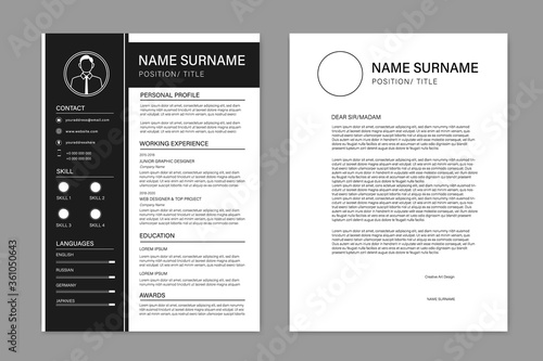Beautiful CV / Resume template - vector minimalist - color resume cv template