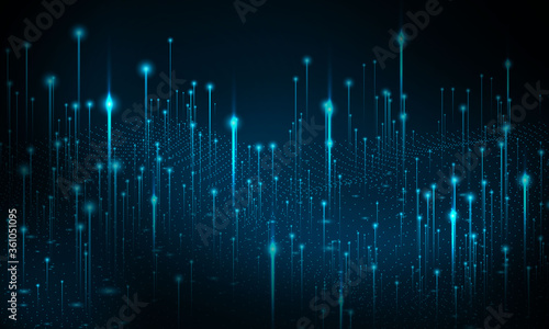 big data technology vector background. Particle Mist network Cyber security