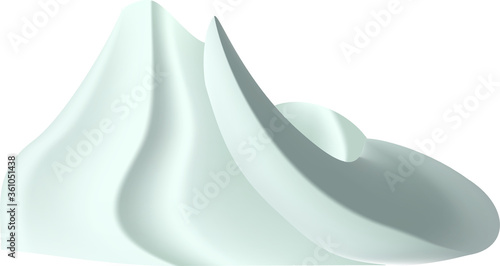 Realistic cream, foam isolated on a white background.