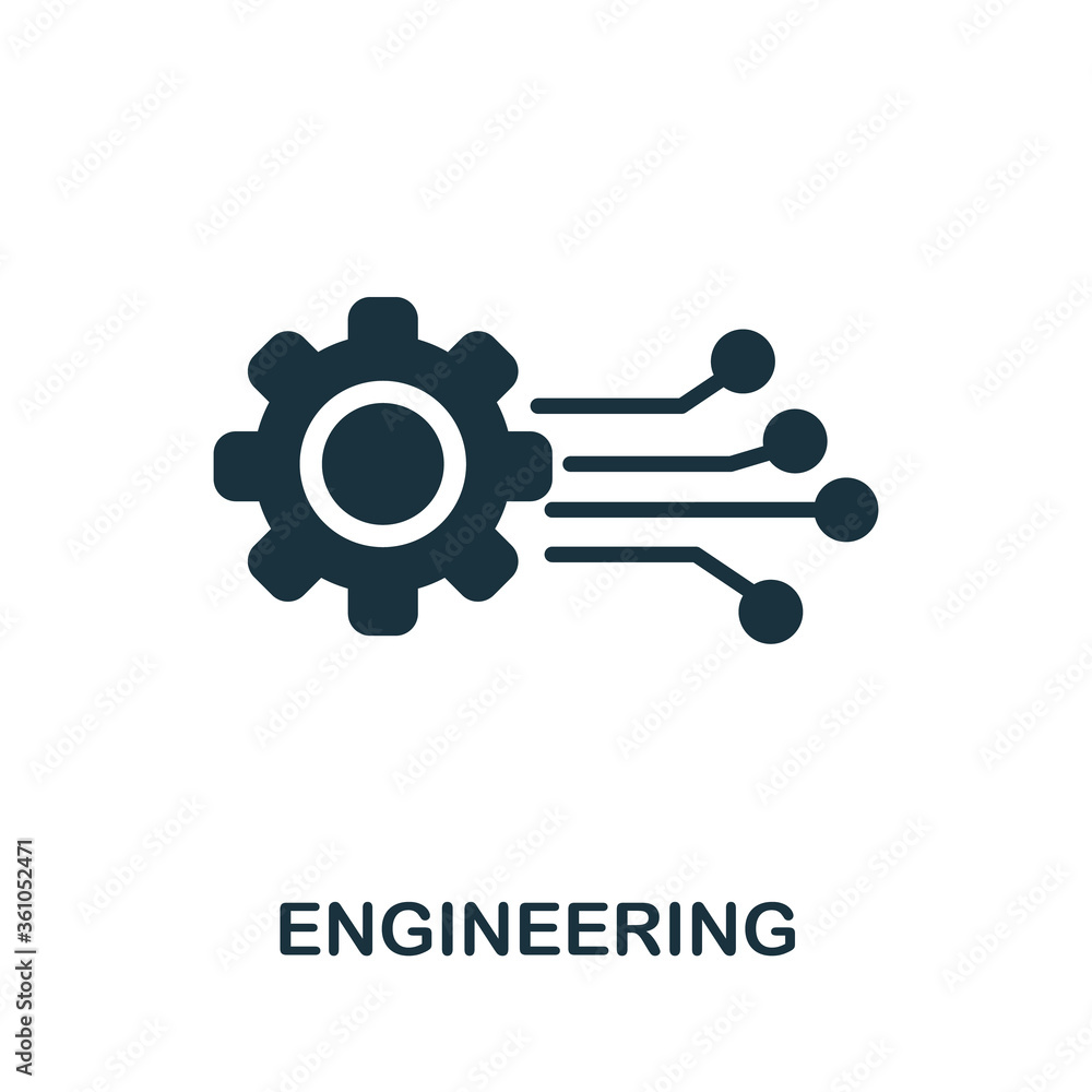 Engineering icon. Creative simple design from artificial intelligence icons collection. Filled engineering icon for infographics and banner Engineering icon. Creative simple design from artificial intelligence icons collection. Filled engineering icon for infographics and banner