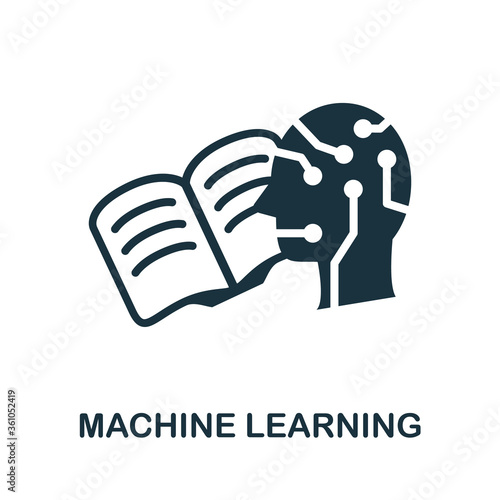 Machine Learning icon. Creative simple design from artificial intelligence icons collection. Filled machine learning icon for infographics and banner