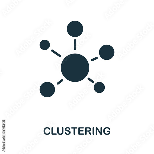 Clustering icon. Creative simple design from artificial intelligence icons collection. Filled clustering icon for infographics and banner