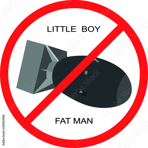 Nuclear bomb "Little boy" and "Fat man". In memory of Hiroshima and Nagasak. No use of nuclear weapons