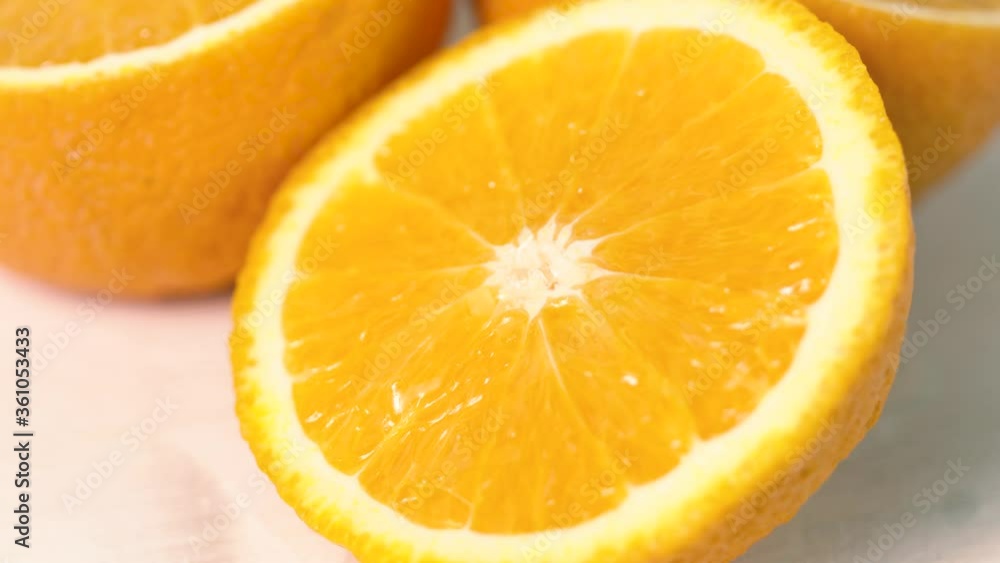 Juicy sliced orange, close-up Juicy sliced orange, close-up