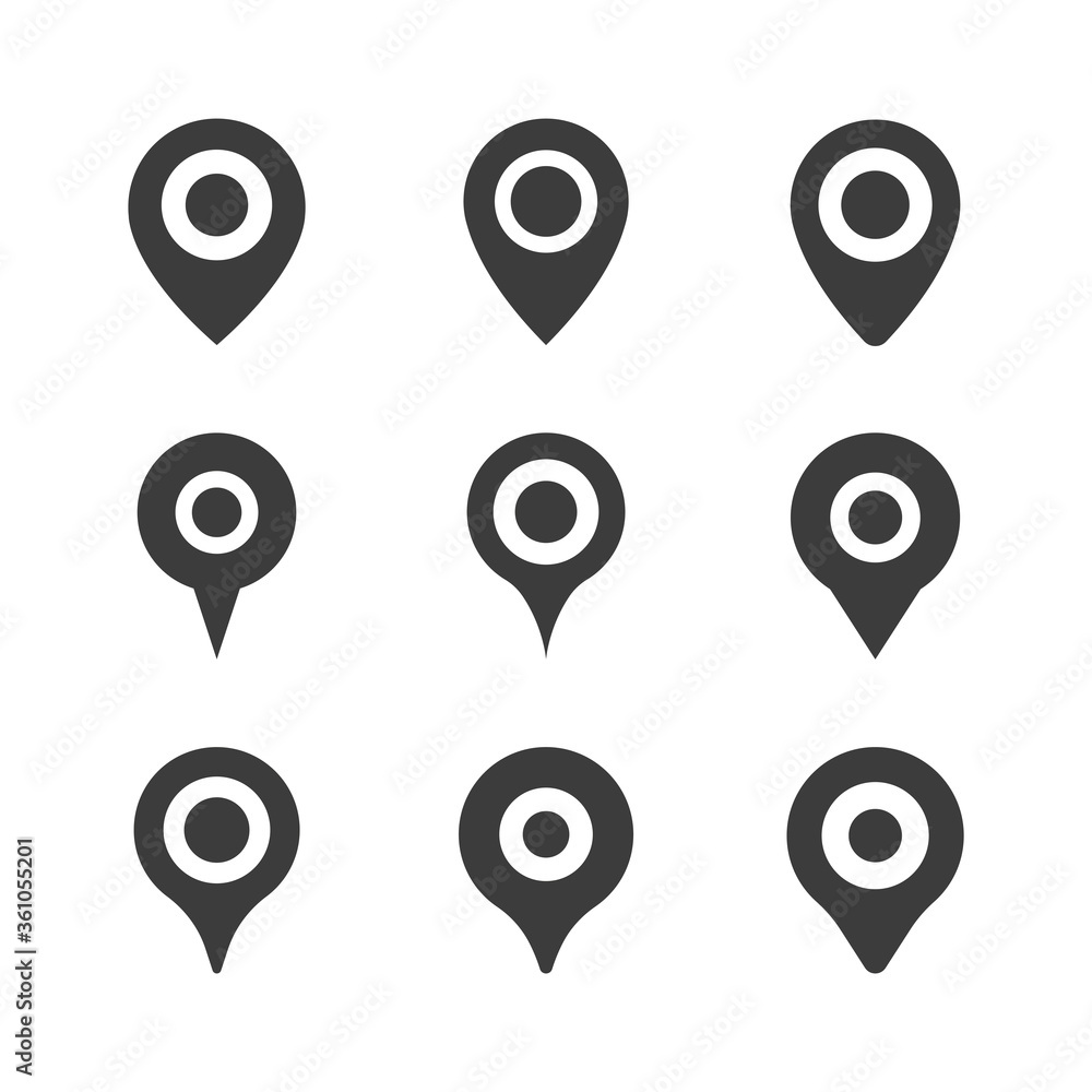 Location pin, Map pin vector icon, Black mapping pin icon, Black pins, Drop pin, GPS. Illustration. Location pin, Map pin vector icon, Black mapping pin icon, Black pins, Drop pin, GPS. Illustration.