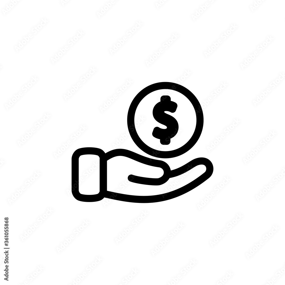 money and hand icon logo illustration design money and hand icon logo illustration design