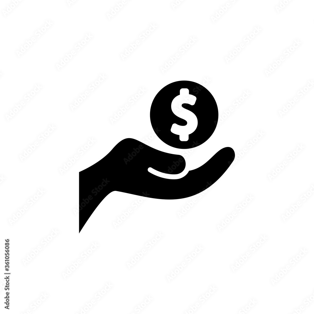 money and hand icon logo illustration design money and hand icon logo illustration design