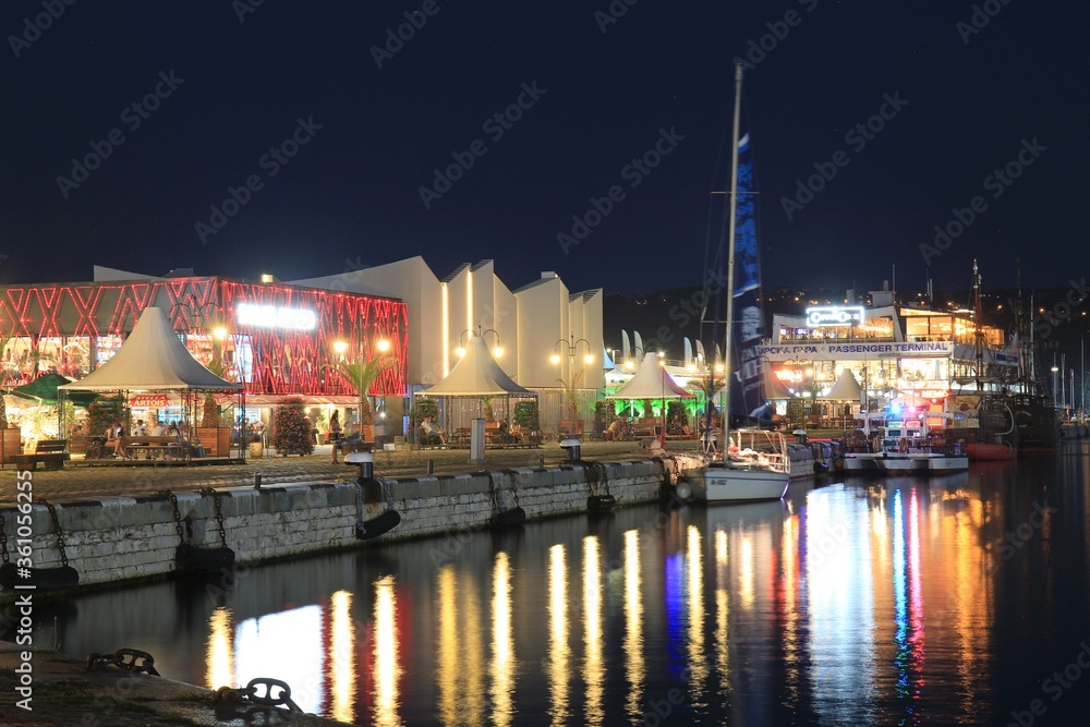 Port of Varna (Bulgaria) in the evening