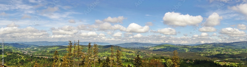 Obraz premium Summer mountains panorama view.