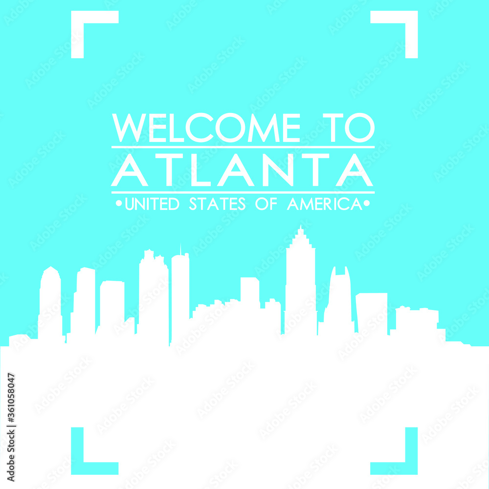 Welcome to Atlanta Skyline City Flyer Design Vector art.