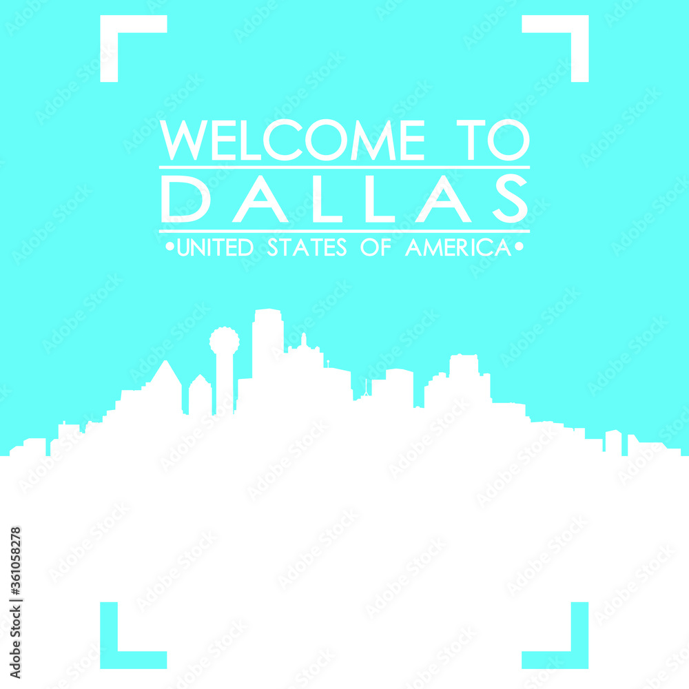 Welcome to Dallas Skyline City Flyer Design Vector art.