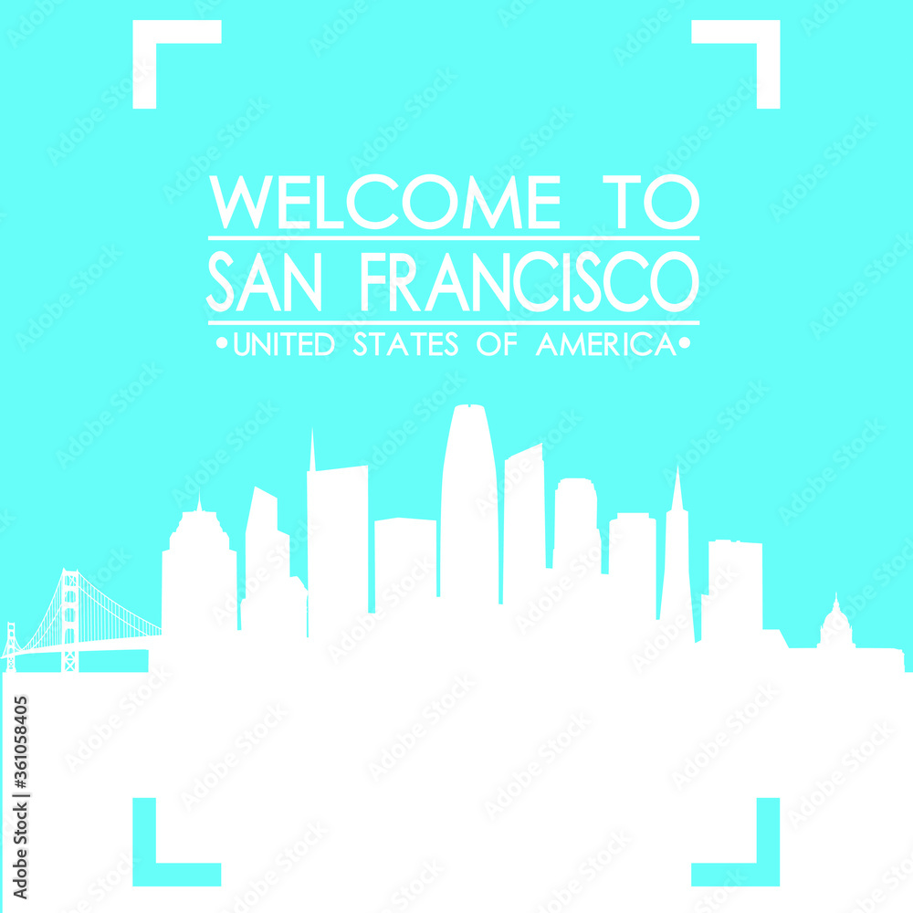 Welcome to San Francisco Skyline City Flyer Design Vector art.