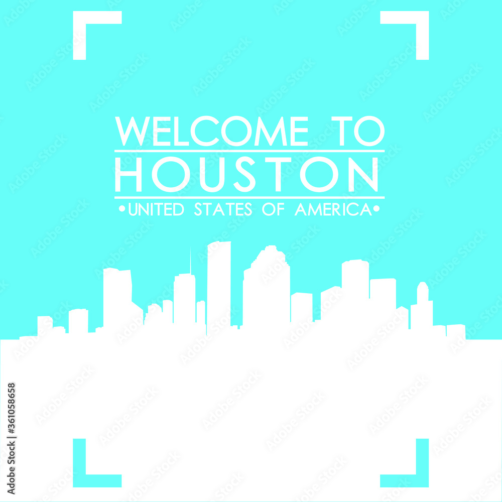 Welcome to Houston Skyline City Flyer Design Vector art.