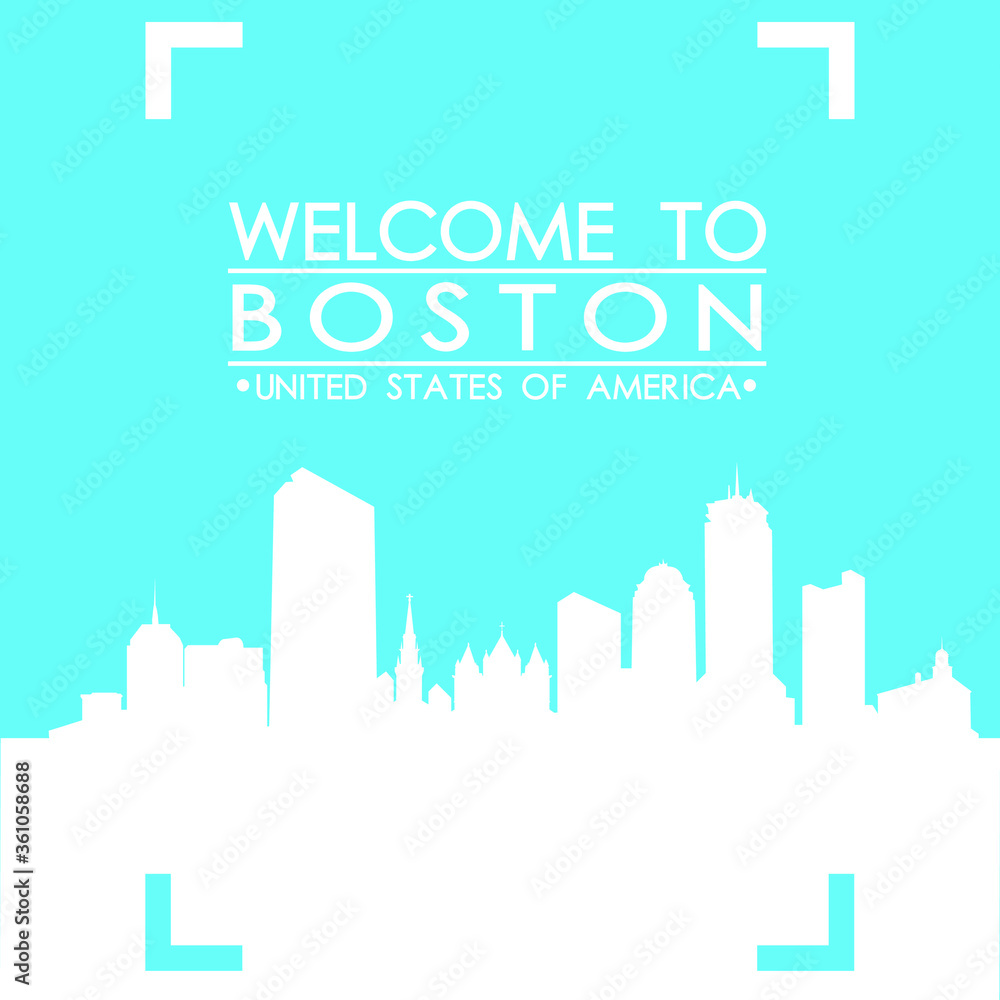 Fototapeta premium Welcome to Charleston Skyline City Flyer Design Vector art.