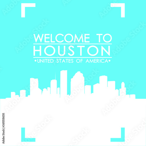 Welcome to Houston Skyline City Flyer Design Vector art.