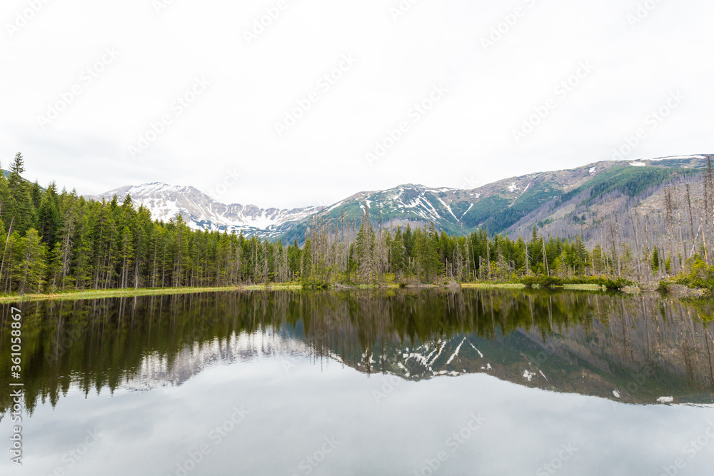 Smreczynski Pond, Tatra National Park, Poland. Mountain lake in the forest