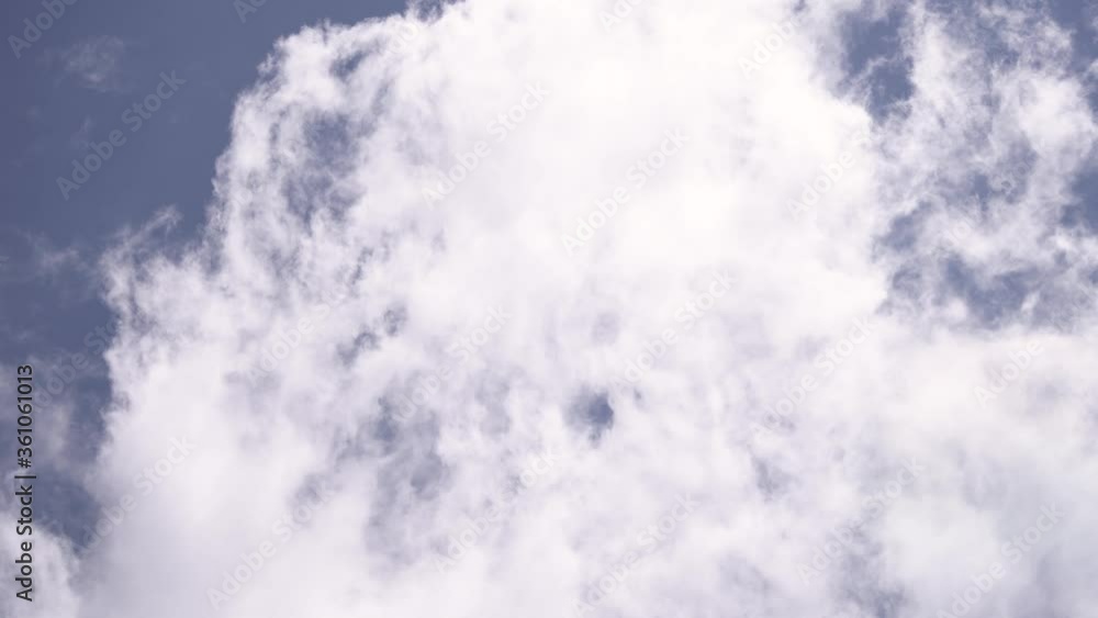 Fluffy clouds motion filmed from the ground on a blue sky Fluffy clouds motion filmed from the ground on a blue sky