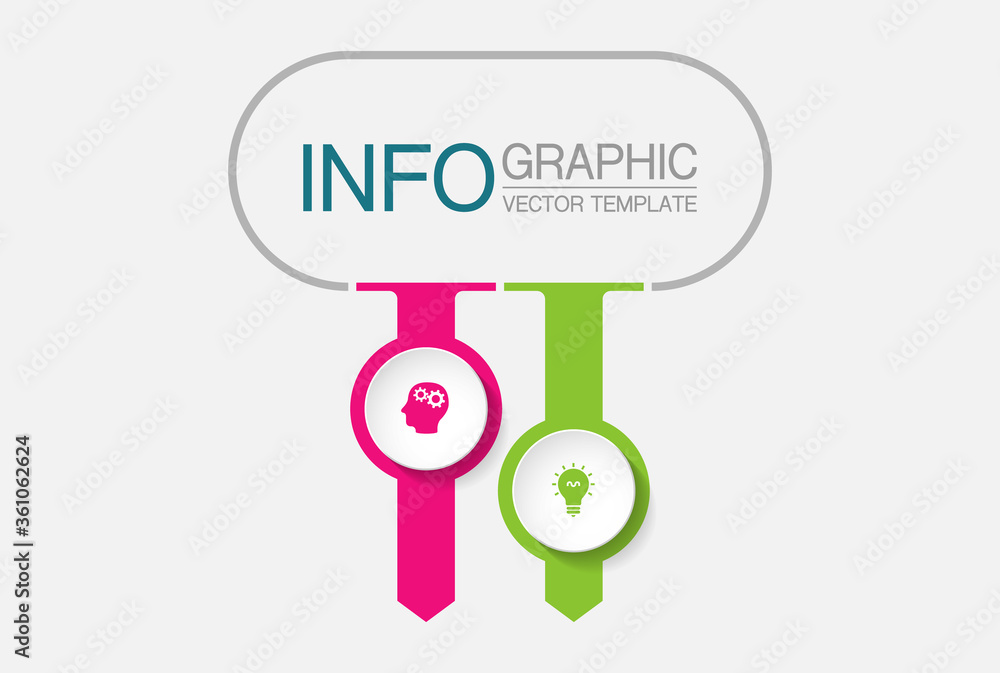 Vector infographic template with 2 steps or options. Data presentation, business concept design for web, brochure, diagram. Vector infographic template with 2 steps or options. Data presentation, business concept design for web, brochure, diagram.