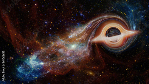Fototapeta Naklejka Na Ścianę i Meble -  Supermassive black hole. Elements of this image furnished by NASA