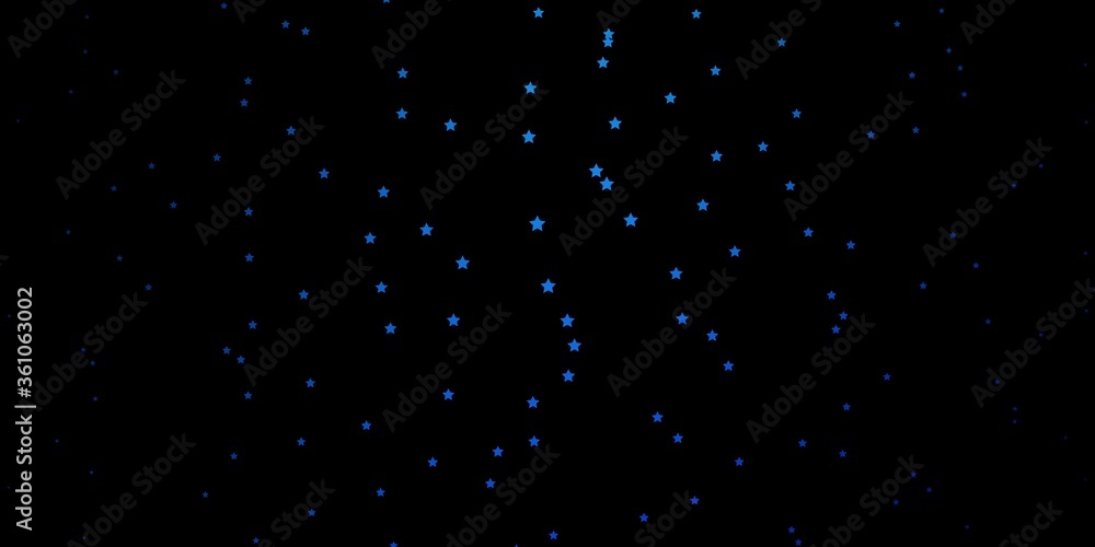Fototapeta premium Dark BLUE vector pattern with abstract stars. Decorative illustration with stars on abstract template. Pattern for wrapping gifts.