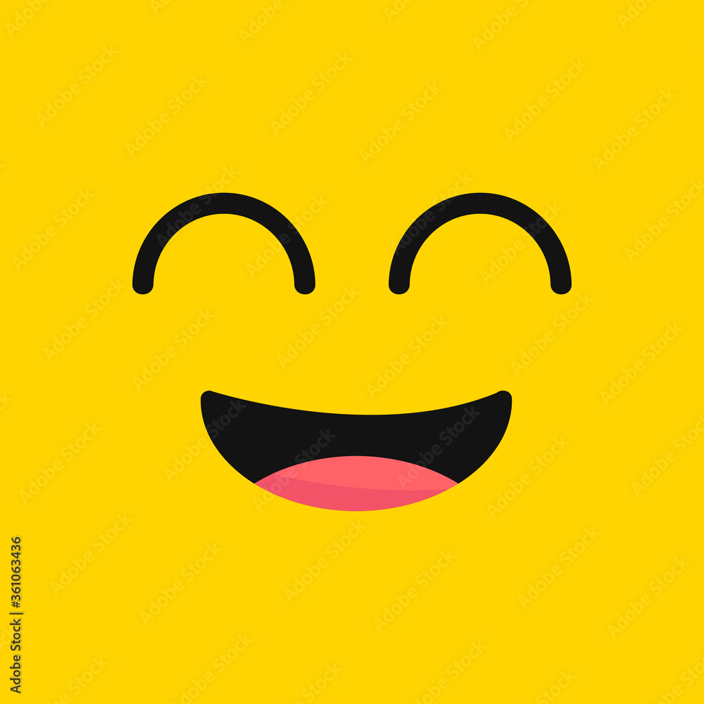 smiling emoji with open mouth.Smiley. Vector happy face smiling emoji with open mouth.Smiley. Vector happy face
