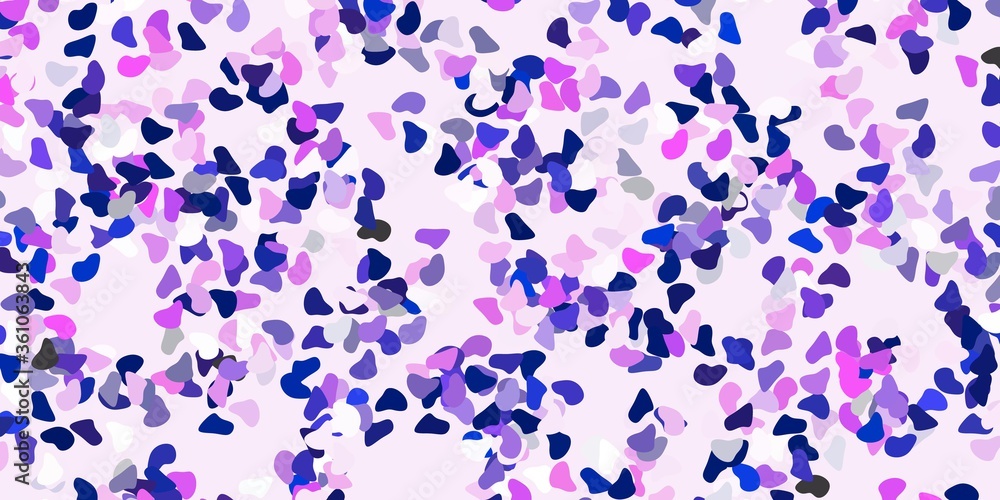 Light pink, blue vector pattern with abstract shapes.