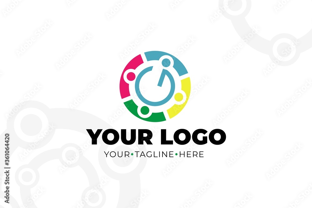 Colorful Isolated people Logo Template Colorful Isolated people Logo Template