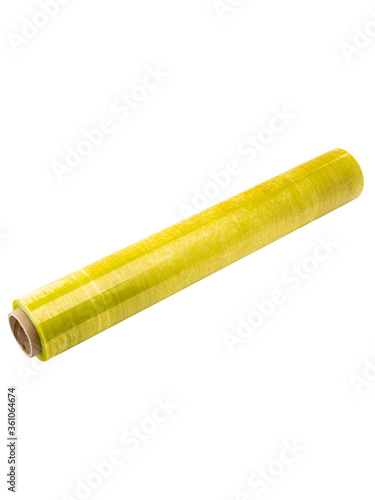 yellow stretch film for packing things and suitcases