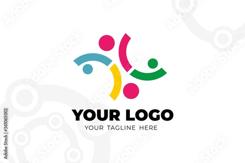 Colorful Isolated people Logo Template