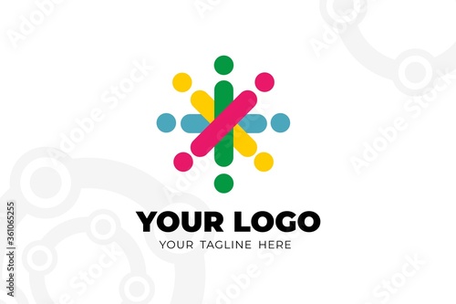 Colorful Isolated people Logo Template