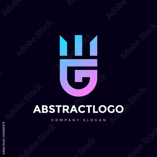 logo GM letter form icon symbol minimalist
