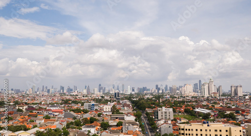 Panorama of the city of Jakarta - the capital of Indonesia.