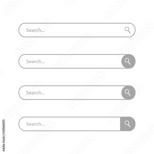 Search bar vector icons. Vector illustration