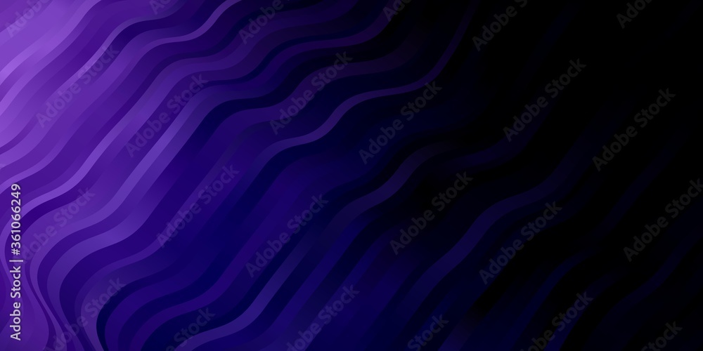 Dark Purple vector background with bent lines. Brand new colorful illustration with bent lines. Pattern for commercials, ads.