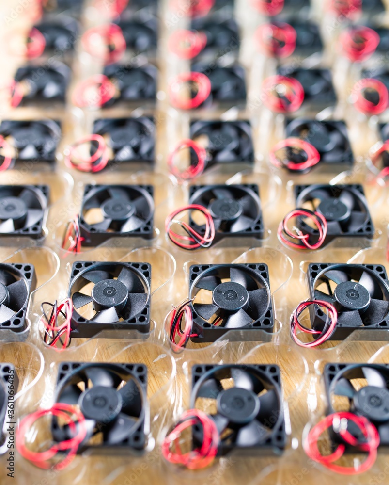 Obraz premium Close-up small plastic computer coolers