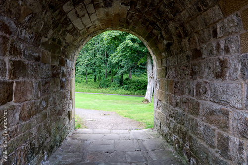View Through Old Stone Underpass in a Country Estate