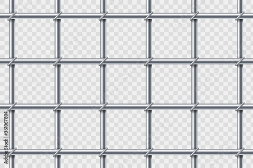 Metal prison cell bars. Template isolated on a transparent background