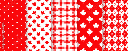 Canada seamless pattern. Vector illustration. Happy Canada day t