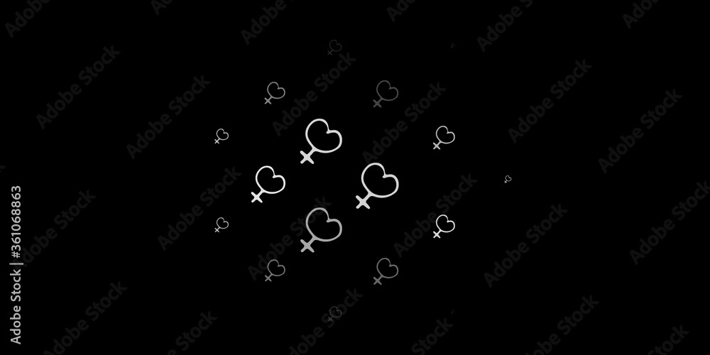 Dark Gray vector backdrop with woman's power symbols. Dark Gray vector backdrop with woman's power symbols.