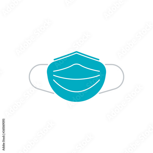 Sanitation and protection facemask icon set with respiratory face mask. medical mask icon in flat style