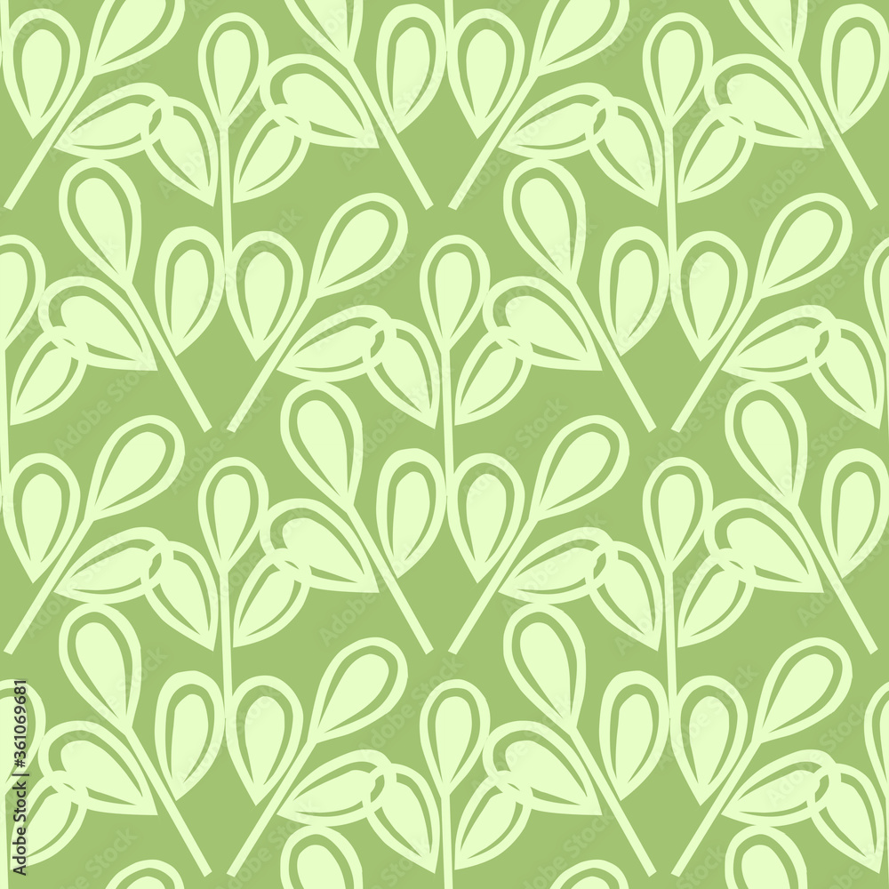 Creative composition with the image of leaves. Pencil drawing on a dark green background. Design for printing, seamless pattern for wallpaper or textiles. Creative composition with the image of leaves. Pencil drawing on a dark green background. Design for printing, seamless pattern for wallpaper or textiles.