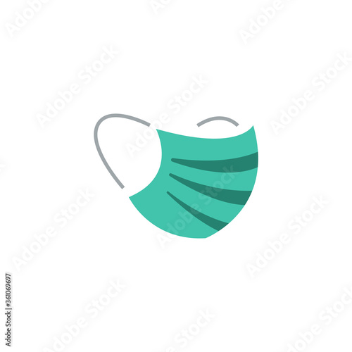 Sanitation and protection facemask icon set with respiratory face mask. medical mask icon in flat style