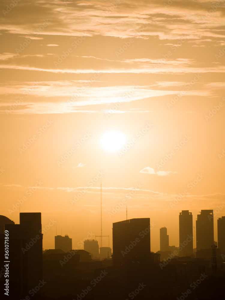 Beautiful sunset over the capital of Indonesia - Jakarta.