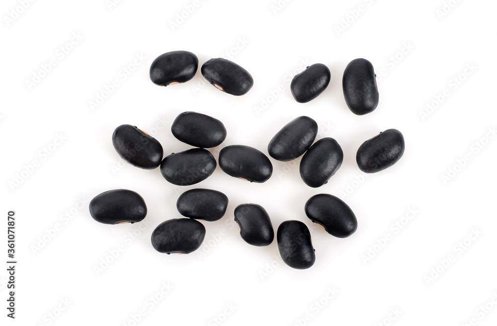 Black beans on white background Black beans on white background